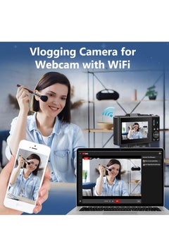 IqwiCam 4K Digital Camera, 64MP 18X Digital Zoom Auto Focus Vedio Camera with 3in Flip Screen, Cameras Digital, Portable Camera with Webcam Function, Vlogging Camera for Travel, Digital camera as a gift  - Image 5