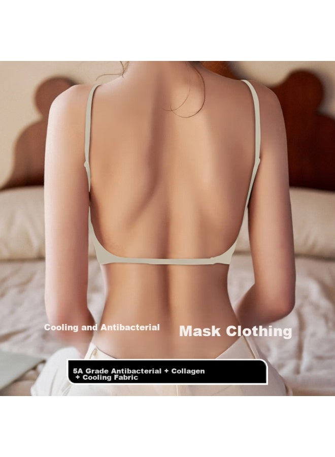 Bejirog U-shaped Beauty Back Bra Women Small Chest Gathered With Chest Pad Outer Wear Vest Integrated Seamless Backless Bra - Image 1