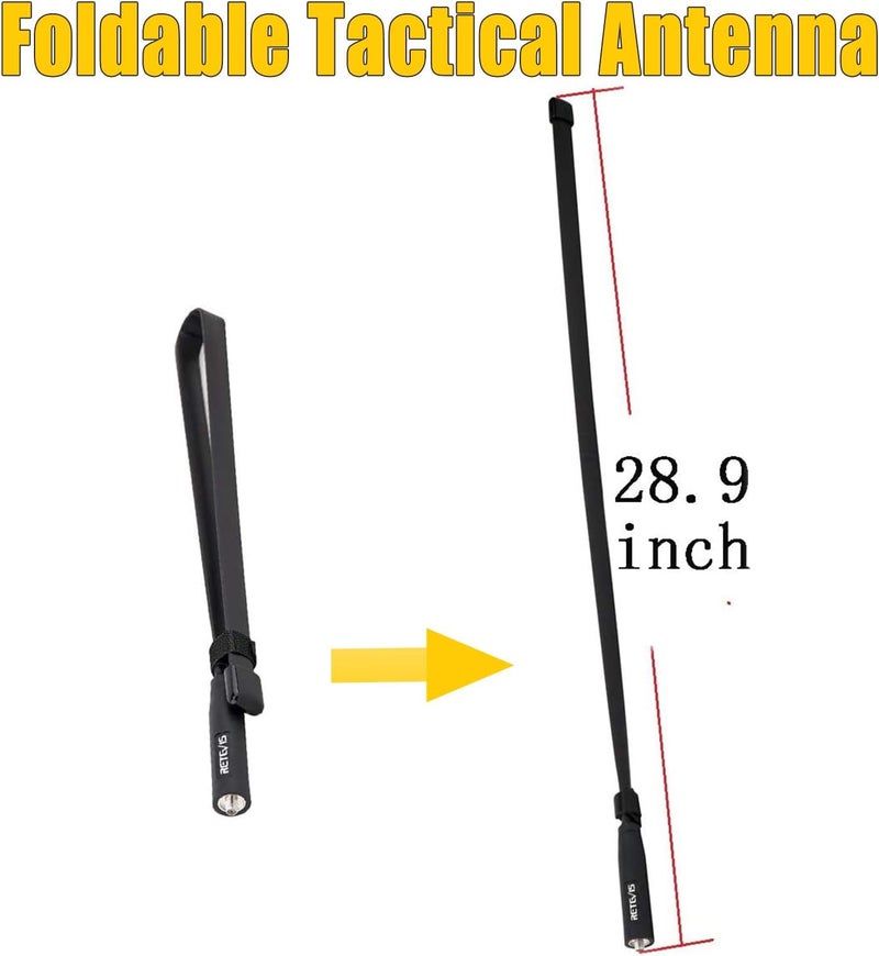 Retevis Ham Radio Antenna, 29-inch VHF/UHF SMA-Female Foldable CS Tactical Antenna, VSWR Less Than 1.5, Compatible with BaofengUV-5R BF-F8HP PRO AR-5RM BF-888S RT29 RT86 C2 RA79(1Pack) - Image 5