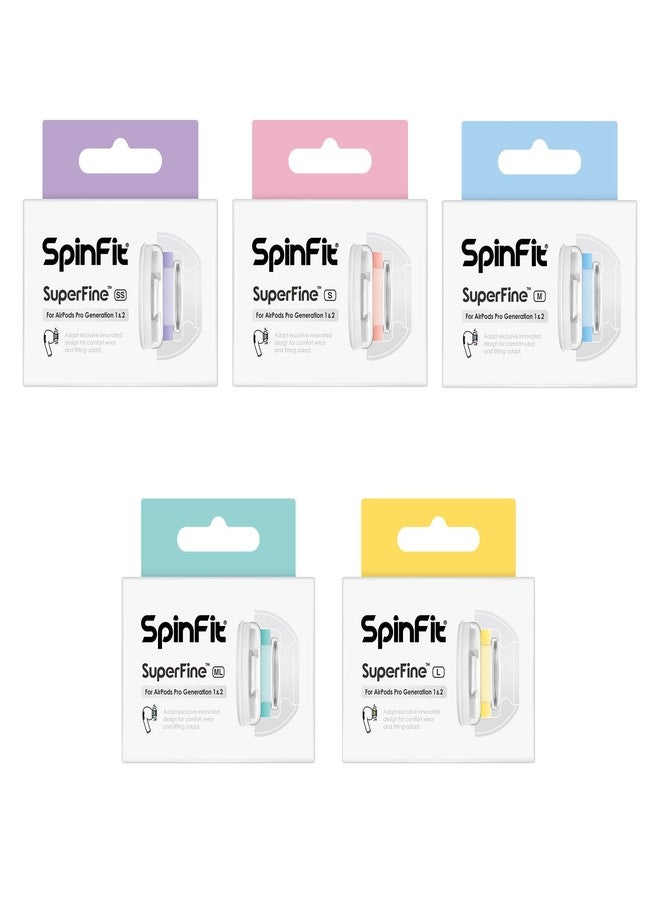 SpinFit SuperFine for AirPods Pro Gen 1 & 2 - M - Medical Grade Silicone Patented Replacement Ear Tips and Adapters for Supreme Comfort (one Pair)(Ear Tips Installed) - Image 2