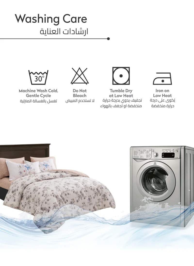Donetella Printed Comforter Set 6-Pcs King Size All Season Decorated Reversible Double Bed Comforter Set Fits (200 X 200 Cm)With Super-Soft Down Alterntaive Filing,Fantasy