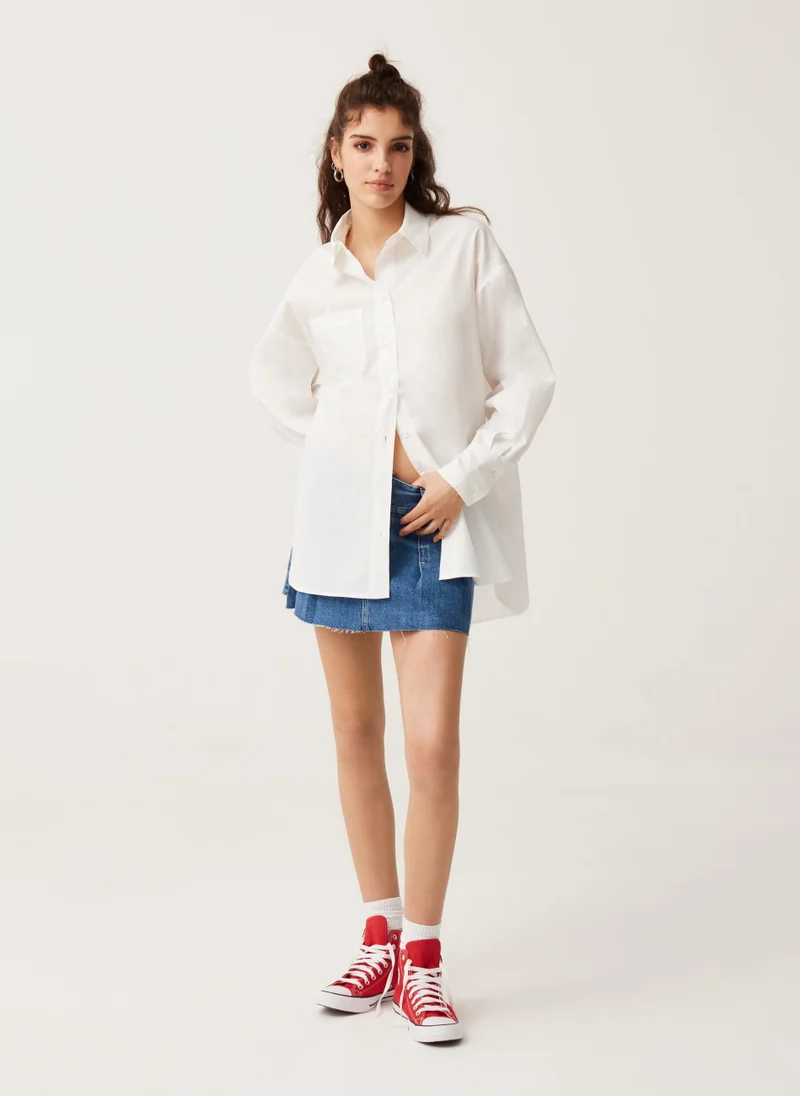 او في اس Ovs Baby Angel Pleated Denim Miniskirt