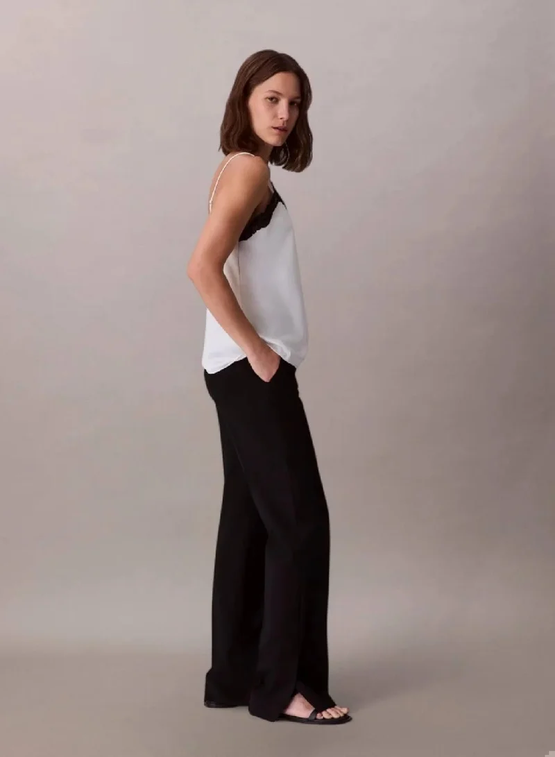Calvin Klein Tofu w/ Black Lace Matte Satin Cami Top for Women | Best Price UAE