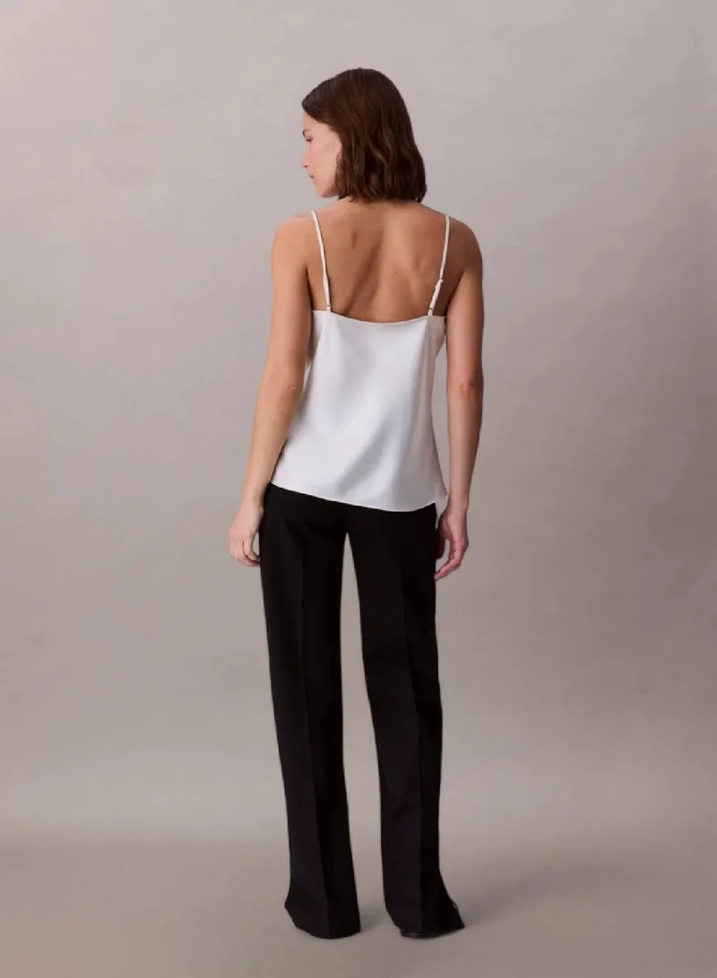 Calvin Klein Tofu w/ Black Lace Matte Satin Cami Top for Women | Best Price UAE