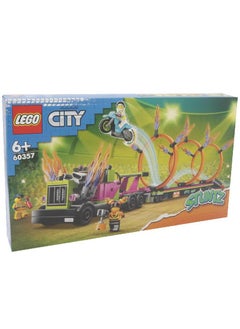 City Stunt Truck & Ring of Fire Challenge Interlocking Bricks Set