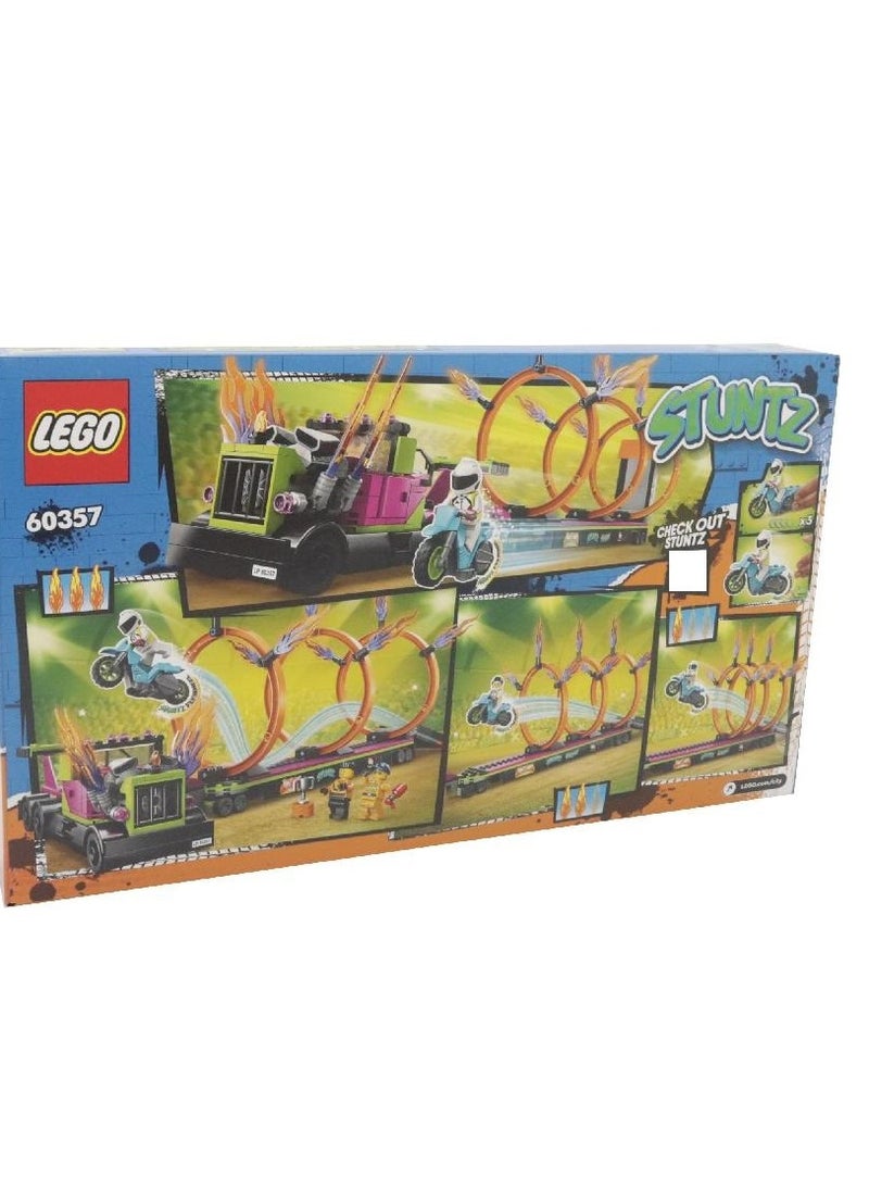 LEGO - City Stunt Truck & Ring of Fire Challenge Interlocking Bricks Set - Image 1