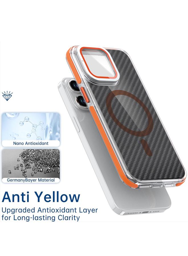 S-TOP Case For iPhone 16 Pro Magsafe Dual-Color Carbon Fiber Lens Film Phone Case with Lens Fold Holder - Image 5