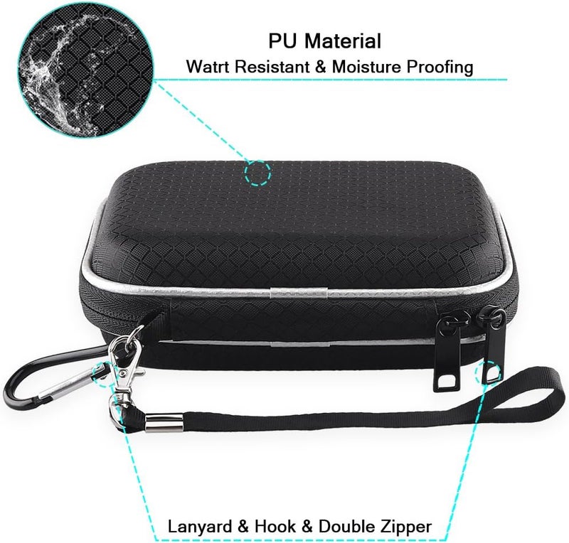 Lacdo Flat working surface Hard Drive Carrying Case for Seagate Expansion Backup Plus Slim Seagate One Touch Game Drive PS4 Xbox Portable External Hard Drive 1TB 2TB 4TB 5TB USB 3.0 2.5" HDD Shockproof Travel Bag, Black Leakproof sealed - Image 3