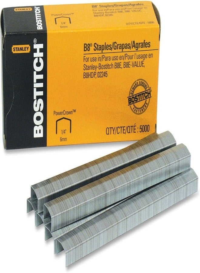 بوستيتش دبابيس مكتبية من نوع Bostitch B8 PowerCrown مقاس 0.25 بوصة، عبوة من 5000 دبوس (STCRP21151/4)، فضي (عبوة من قطعتين) - Image 5