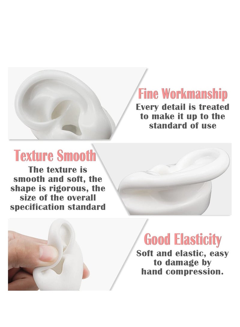 SYOSI Silicone Ear Model Left and Right Soft Flexible Model Fake Ear Piercing Practice Realistic Silicone Ear Model for Acupuncture Practice and Teaching Instructions 2 Pack - Image 3