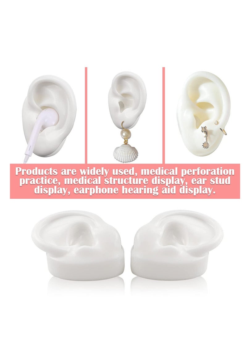 SYOSI Silicone Ear Model Left and Right Soft Flexible Model Fake Ear Piercing Practice Realistic Silicone Ear Model for Acupuncture Practice and Teaching Instructions 2 Pack - Image 4