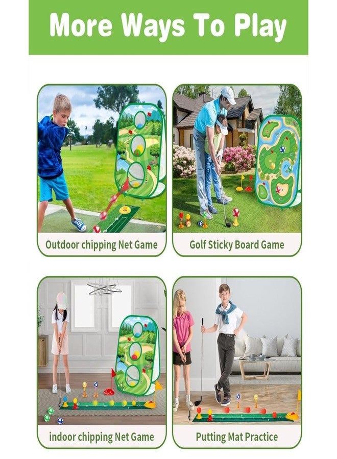 THE GAME FACTORY - Sticky Golf Club Games Set for Indoor Play – 4-in-1 Golf Toy with Chipping Net, Sticky Ball Targets, and Putting Practice Mat – Fun Sports Game for Kids & Adults - Kids Golf Set - Image 2