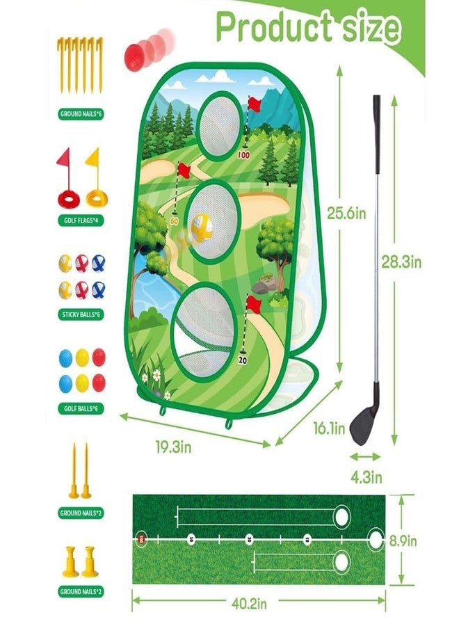 THE GAME FACTORY - Sticky Golf Club Games Set for Indoor Play – 4-in-1 Golf Toy with Chipping Net, Sticky Ball Targets, and Putting Practice Mat – Fun Sports Game for Kids & Adults - Kids Golf Set - Image 3