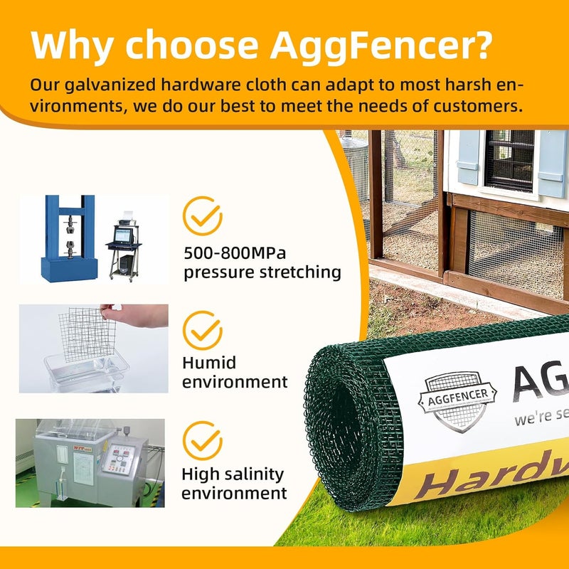 AggFencer 24in x 25ft Green Hardware Cloth 1/8 inch 27Ga PVC Coated Wire Mesh Vinyl Coated Galvanized Wire Mesh Screen Roll, Welded Metal Chicken Wire Fencing, for Garden Plant Fencing Bee Screen - Image 4