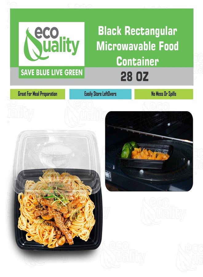 EcoQuality Reusable 28 oz Food Storage 5 Pack Containers with Lids by EcoQuality - Rectangular BPA Free Freezer, Microwave & Dishwasher Safe - Airtight & Watertight Stackable, Lunch Meal Prep, To-Go, Bento Box - Image 5
