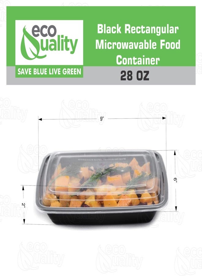 EcoQuality Reusable 28 oz Food Storage 5 Pack Containers with Lids by EcoQuality - Rectangular BPA Free Freezer, Microwave & Dishwasher Safe - Airtight & Watertight Stackable, Lunch Meal Prep, To-Go, Bento Box - Image 3