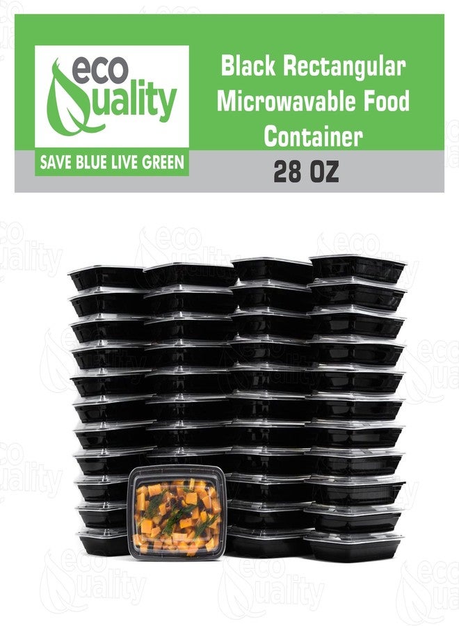 EcoQuality Reusable 28 oz Food Storage 5 Pack Containers with Lids by EcoQuality - Rectangular BPA Free Freezer, Microwave & Dishwasher Safe - Airtight & Watertight Stackable, Lunch Meal Prep, To-Go, Bento Box - Image 4