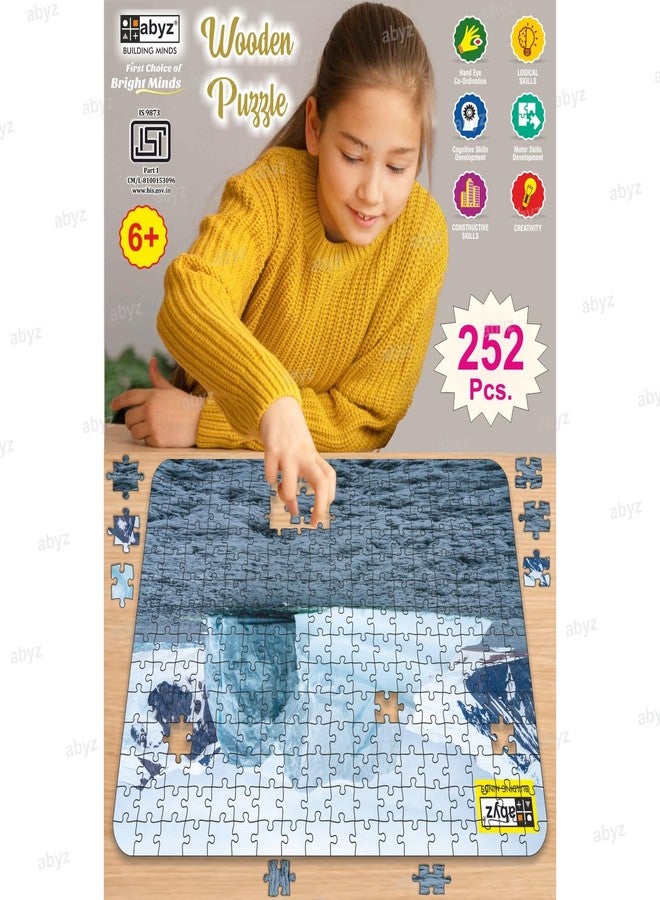 ABYZ Wooden Jigsaw Icebergs in Antarctica Puzzle with 252-Pieces Play and Learn Educational for 6+ Year Old Kids, Toy for Improving Memory & Problem Solving - Image 4