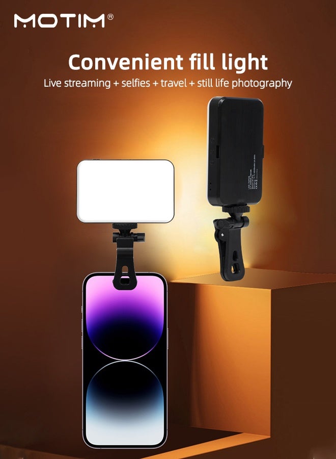 موتيم ضوء فيديو RGB للهاتف المحمول، مشبك إضاءة ملء RGB للتصوير الفوتوغرافي 0-360 بالألوان الكاملة، ضوء LED جيب للهاتف، 20 تأثير إضاءة قابلة للتعتيم، مشبك سيلفي بإضاءة LED قابلة لإعادة الشحن 1200mAH للتصوير الفوتوغرافي ومؤتمرات الفيديو وتطبيق TikTok - Image 2