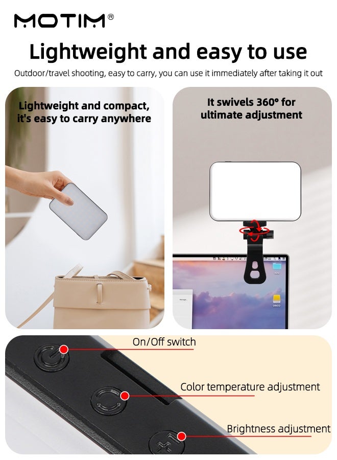 موتيم ضوء فيديو RGB للهاتف المحمول، مشبك إضاءة ملء RGB للتصوير الفوتوغرافي 0-360 بالألوان الكاملة، ضوء LED جيب للهاتف، 20 تأثير إضاءة قابلة للتعتيم، مشبك سيلفي بإضاءة LED قابلة لإعادة الشحن 1200mAH للتصوير الفوتوغرافي ومؤتمرات الفيديو وتطبيق TikTok - Image 4