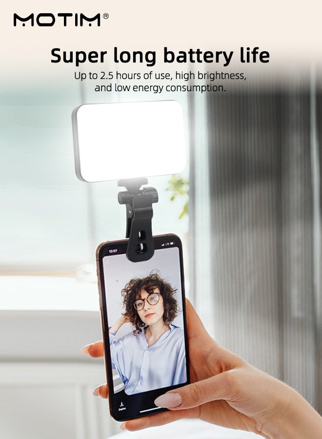 موتيم ضوء فيديو RGB للهاتف المحمول، مشبك إضاءة ملء RGB للتصوير الفوتوغرافي 0-360 بالألوان الكاملة، ضوء LED جيب للهاتف، 20 تأثير إضاءة قابلة للتعتيم، مشبك سيلفي بإضاءة LED قابلة لإعادة الشحن 1200mAH للتصوير الفوتوغرافي ومؤتمرات الفيديو وتطبيق TikTok - Image 5