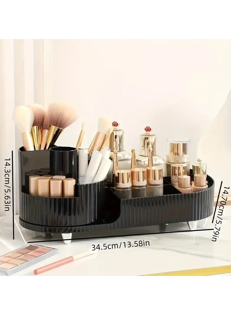 ORiTi Rotating Makeup Organizer For Vanity,Skincare & Cosmetics Organizer,For Storage Makeup Brush  Lipstics Holder -Black - Image 1
