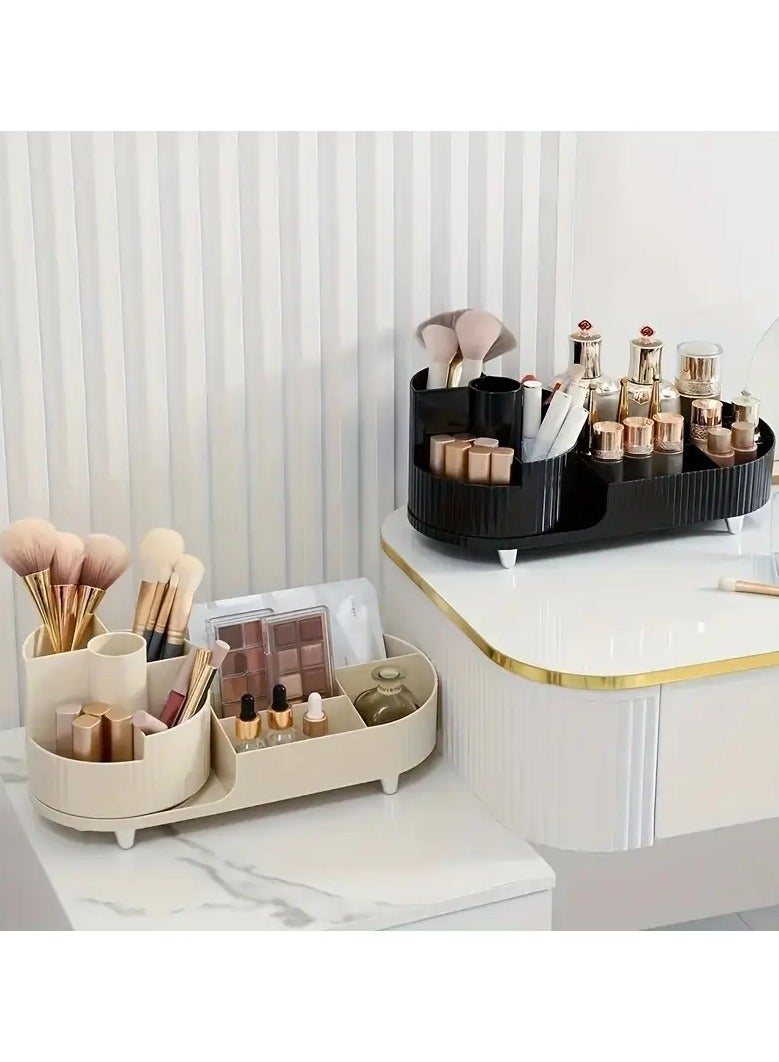 ORiTi Rotating Makeup Organizer For Vanity,Skincare & Cosmetics Organizer,For Storage Makeup Brush  Lipstics Holder -Black - Image 2