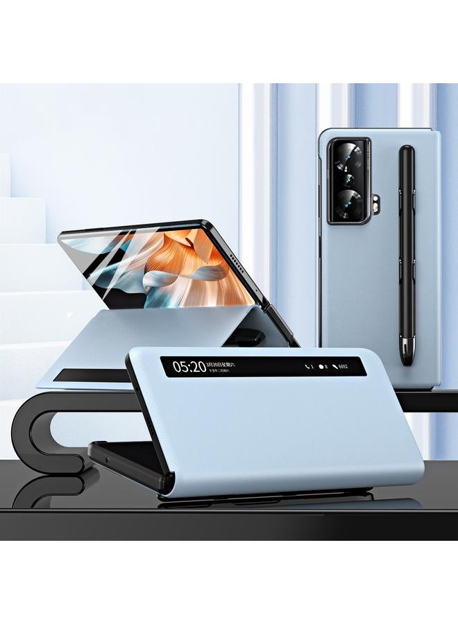 S-TOP Case For Honor Magic Vs Side Window View Smart Lychee Texture Leather Phone Case with Pen Slot - Image 1