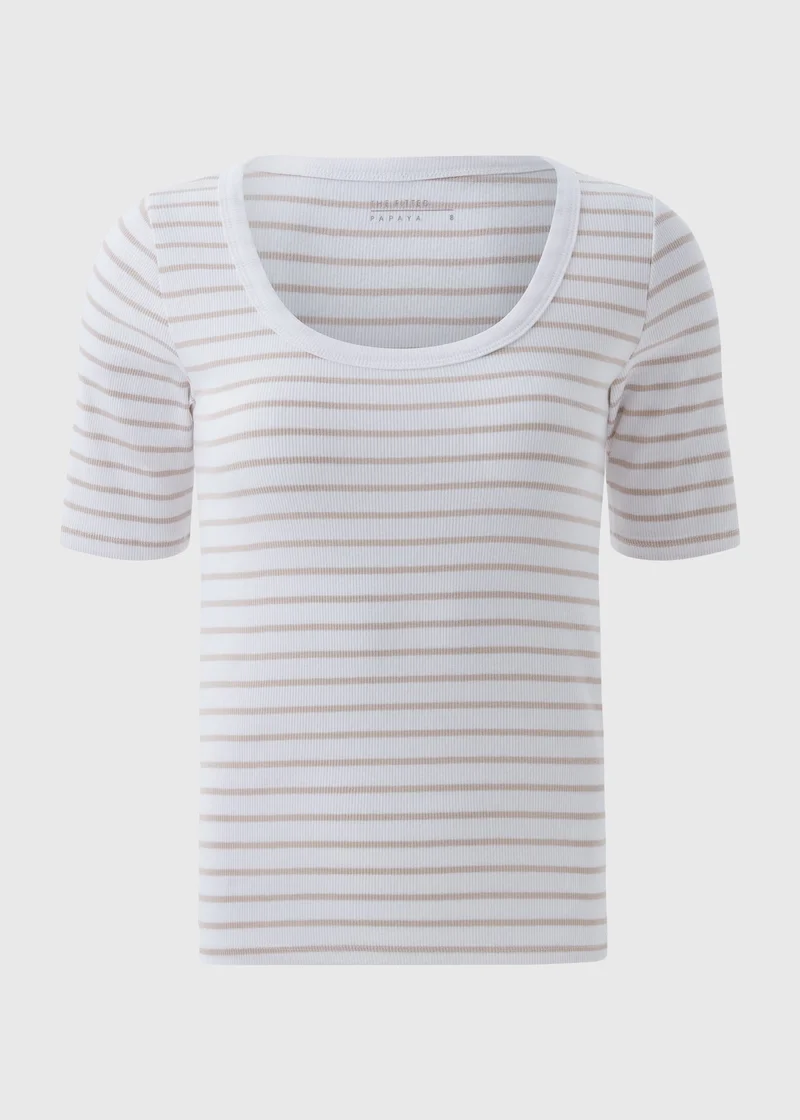 Matalan White Stripe Ribbed T-Shirt