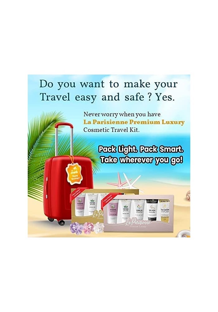 ECOLYTE+ Premium Luxury Travel Kit - 5-Piece Set with Shampoo, Conditioner, Shower Gel, Body Lotion & Hand Sanitizer - Image 3