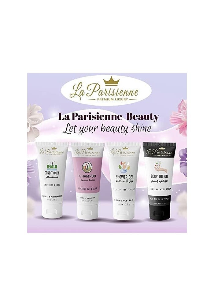 ECOLYTE+ Premium Luxury Travel Kit - 5-Piece Set with Shampoo, Conditioner, Shower Gel, Body Lotion & Hand Sanitizer - Image 2