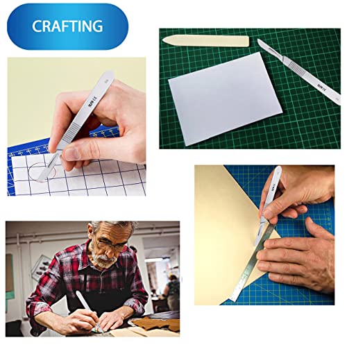 MJW Scalpel Handle no.3 with 10 pcs Scalpel Cutting Edge # 10 Perfect for Hobby Arts, Crafts, and Grafting Tool Performance Handle Craft Scalpel - Image 2