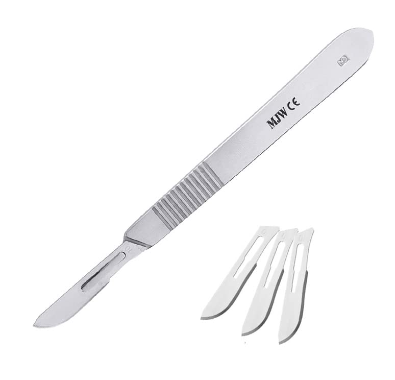 MJW Scalpel Handle no.3 with 10 pcs Scalpel Cutting Edge # 10 Perfect for Hobby Arts, Crafts, and Grafting Tool Performance Handle Craft Scalpel - Image 3