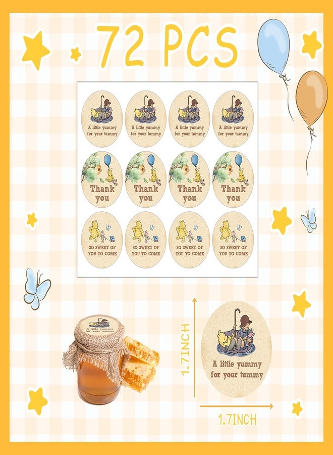ALodr 72 Pcs Winnie The Pooh Stickers, Winnie The Pooh Baby Shower, Winnie The Pooh Birthday Decorations, Winnie The Pooh Honey Jar Stickers, Winnie The Pooh Baby Shower Birthday Party Decorations - Image 2