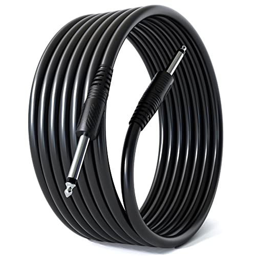 Fedus 6.35Mm To 6.35Mm Cable,Jack Mono To Mono Audio Cable For Mixer,Microphone,Electric Guitar,Amplifier,Stereo Speaker 1/4" P38 Male Record Line Guitar Bass Instrument Studio Cable Cord-5Meter-Black - Image 1
