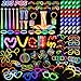 SHQDD Party Supplies Glow in the Dark Party Favors for Adults Kids 27 Carnival Accessories 56 LED Light Up Toys Bulk 100 Glow Sticks Party Pack Neon Party Supplies Decorations - Image 3