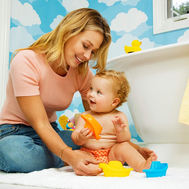 MunchkinÂ® Little Boat Train Bath Toy, Fun for Babies and Toddlers, 6 Piece Set - Image 2