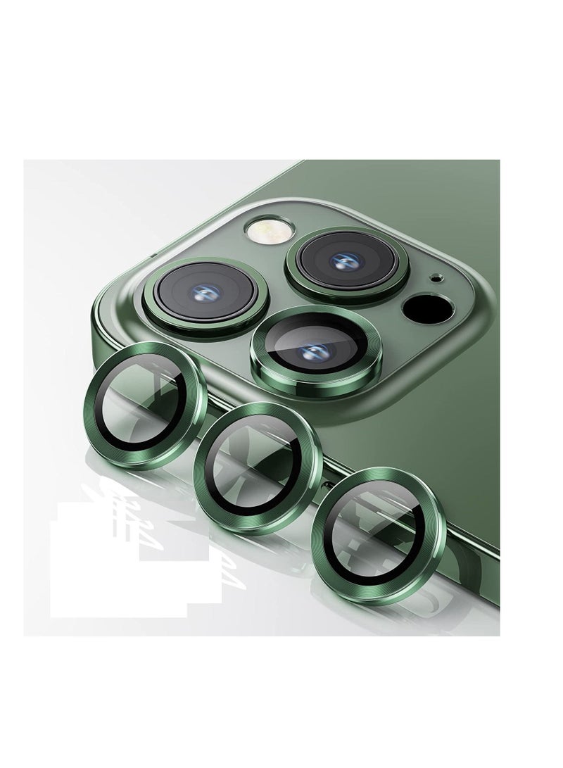 Camera Lens Protector Compatible with Iphone 14 Pro Max / Iphone 14 Pro  Scratch-Resistant Ultra-Thin Tempered Glass with Aluminum Edge,Green 