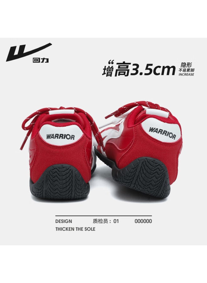 Warrior Women's German Training Shoes Winter New Soft Sole Comfortable Running Fitness Sports Commuter Casual Shoes Red White Size 38