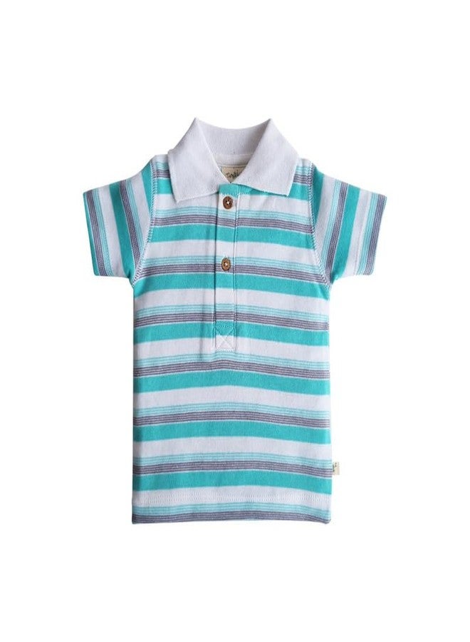 Tiny Twig 100% Organic Cotton T-Shirt for New Born & Kids Baby Boy or Baby Girl Blue Colour (12Months-18Months) - Image 1