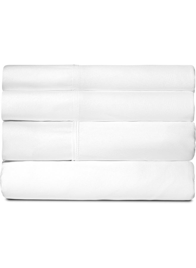SHEEX Active Comfort Sheet Set, Comfortable Cooling Sheets with 1 Flat Sheet, 1 Fitted Sheet, and 2 King Pillowcases, King/California King, Bright White - Image 1