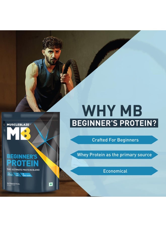 مسل بلايز مسحوق بروتين مصل اللبن "MuscleBlaze" للمبتدئين، بنكهة الشوكولاتة (2 كجم / 4.4 رطل) | 12 جم بروتين لكل مكيال - Image 2