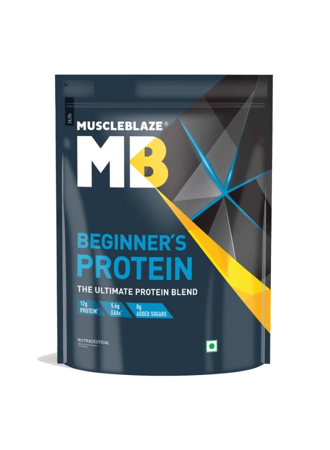 مسل بلايز مسحوق بروتين مصل اللبن "MuscleBlaze" للمبتدئين، بنكهة الشوكولاتة (2 كجم / 4.4 رطل) | 12 جم بروتين لكل مكيال - Image 1