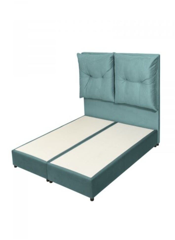 هاوس ون زوزو| هيكل سرير من المخمل 100x200 سم - تركواز - Image 1
