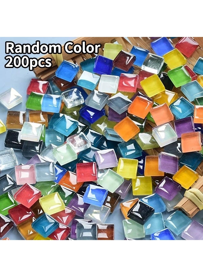 50/100/200pcs random color colored glass mosaic DIY decoration art area painting materials modern art style mosaic glass sheet no adhesive backing - Image 2