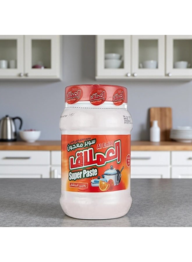 Al Emlaq Super Dishwashing Paste – 1 KG – Long-Lasting Citrus Orange Scent – Heavy-Duty Grease Remover – Thick Paste Formula - Image 2