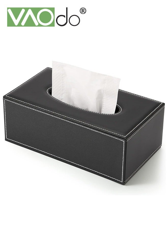 فاو دو غطاء علبة مناديل مستطيل مع قاعدة مغناطيسية، حامل علبة مناديل من جلد البولي يوريثان للمناديل، غطاء علبة مناديل مستطيل، حامل مناديل للحمام والسيارة والديكور المنزلي 12*24*9.5 سم - Image 1