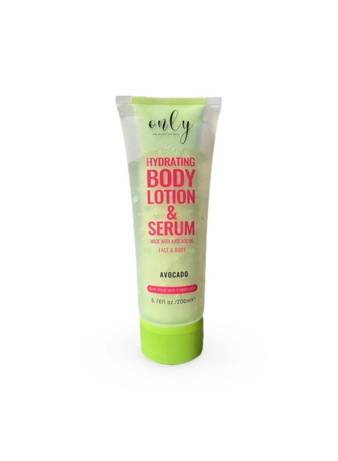 Hydrating Body Lotion & Serum with Avocado Oil (200ml / 6.76 fl. oz.) – Nourishing Face & Body Skin Moisturizer
