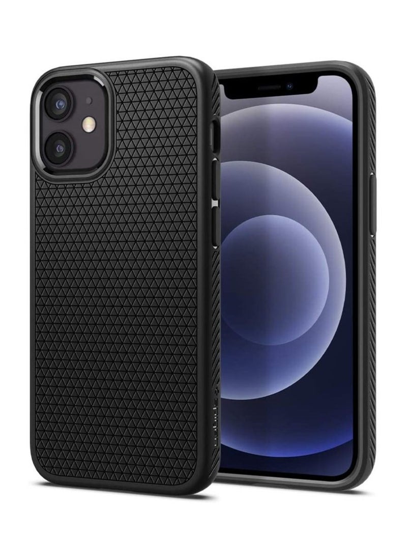 Spigen - Liquid Air Armor Designed for iPhone 12 Mini Case (2020) - Matte Black - Image 1