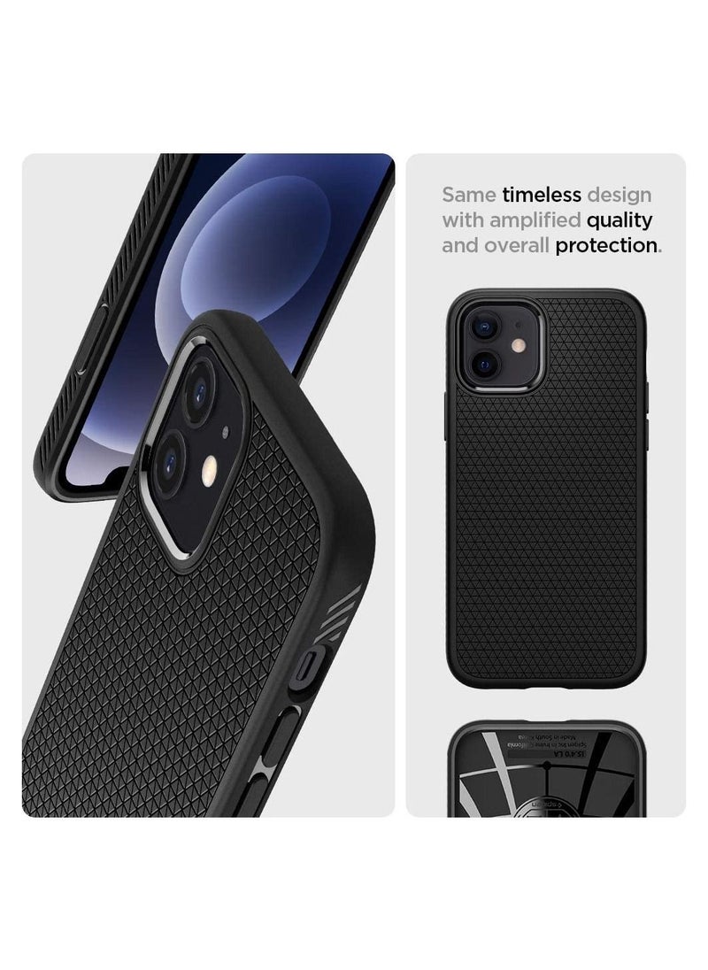 Spigen - Liquid Air Armor Designed for iPhone 12 Mini Case (2020) - Matte Black - Image 1
